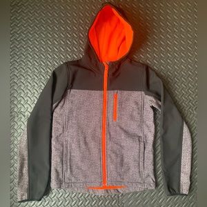 Boys Size 14-16 X-Large Hooded Jacket from Athletic Works. Black/Gray/Orange New